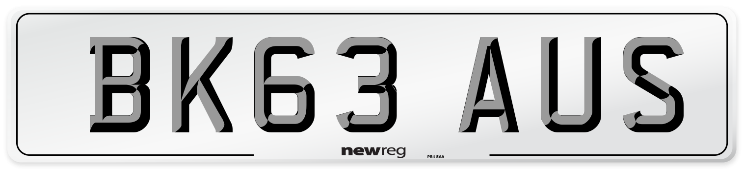 BK63 AUS Number Plate from New Reg